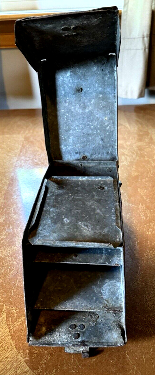 Antique Metal Cash and Stamp Box Late 1800's early 1900's, Primitive