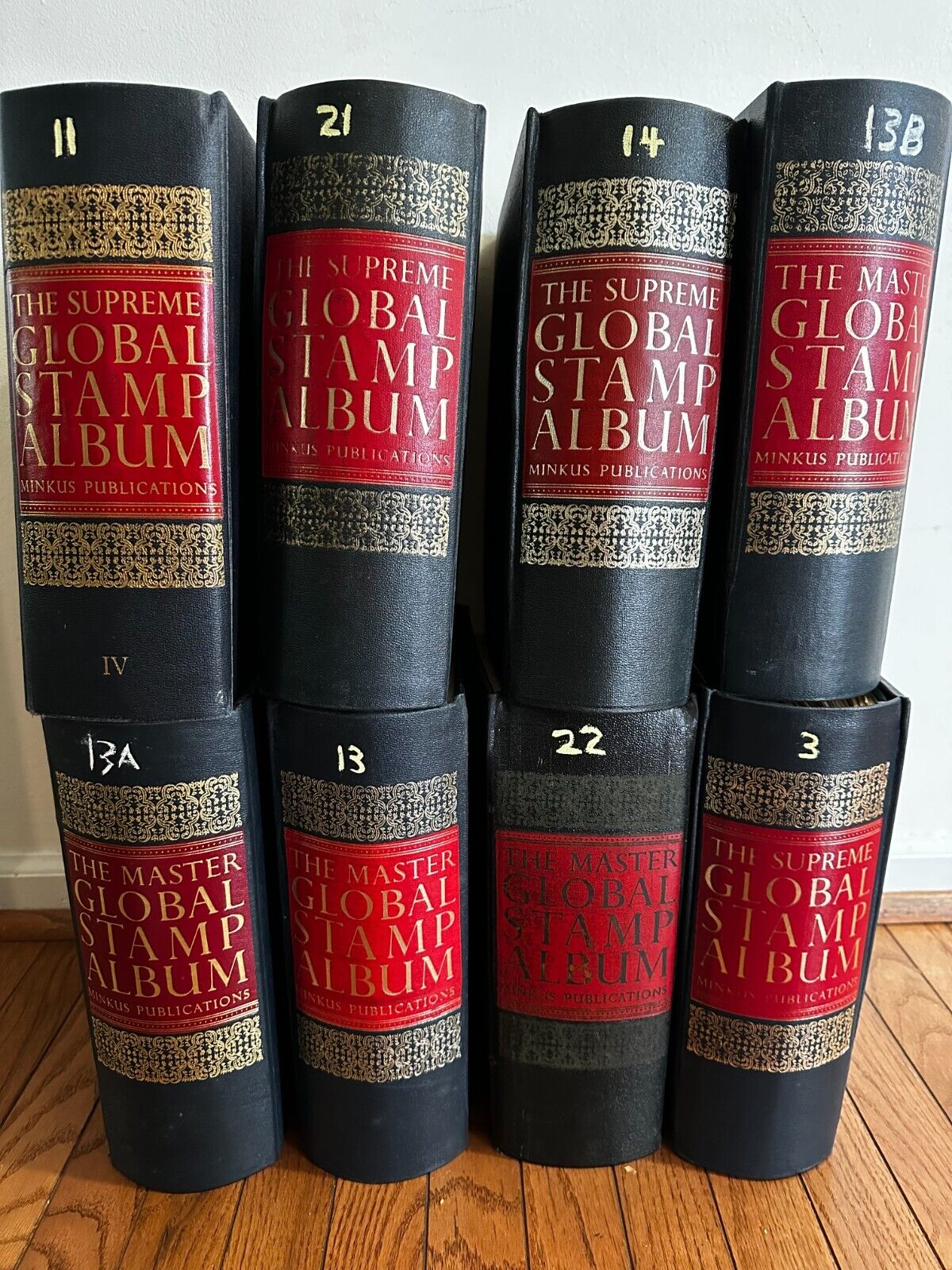 Eight Minkus Stamp Albums Master & Supreme 12000+ Stamps 1800s-1980s Most Hinged
