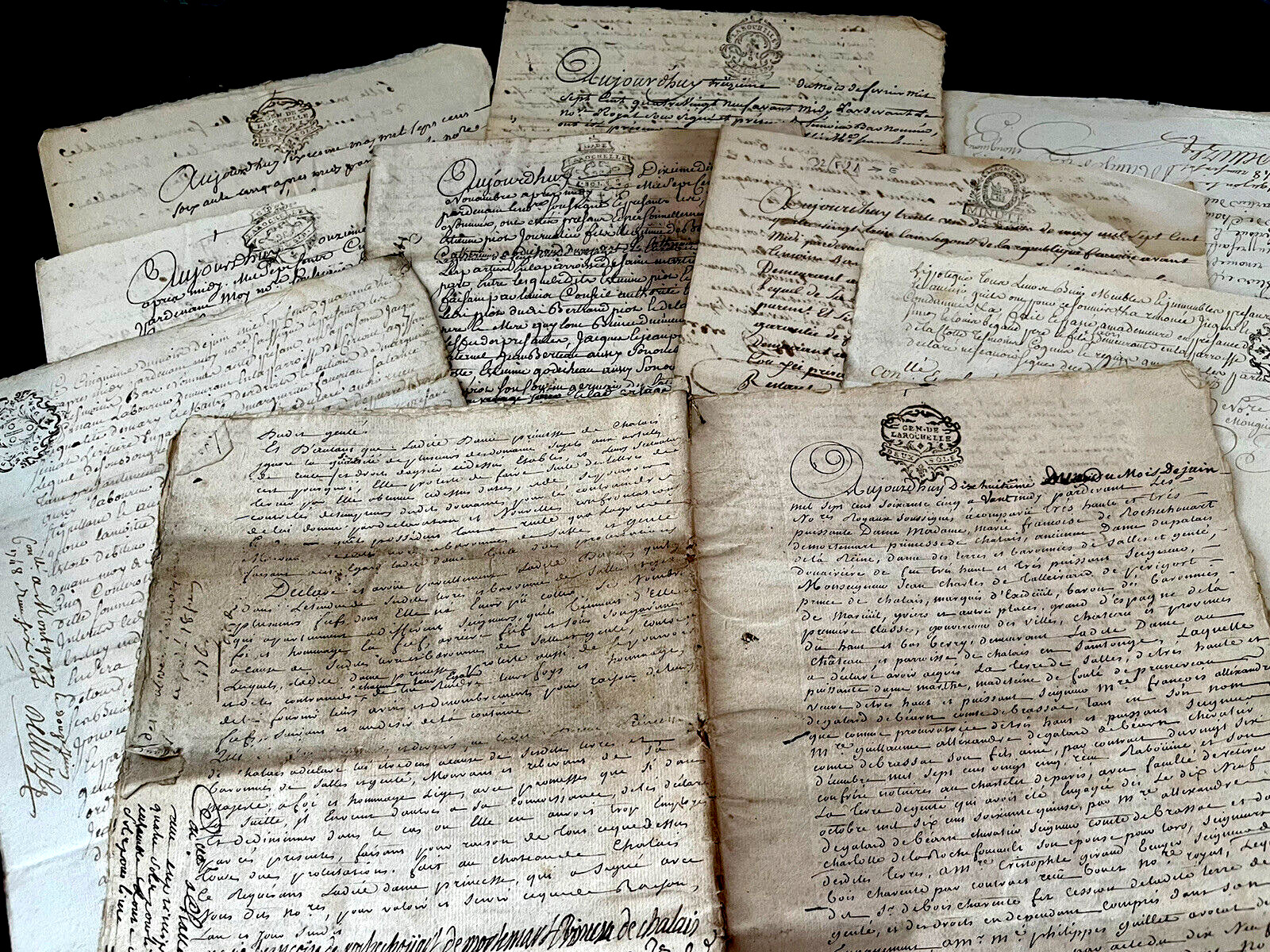 AUTHENTIC AUROGRAPHED, STAMPED AND WATERMARKED MANUSCRIPT DOCUMENT from 1700s
