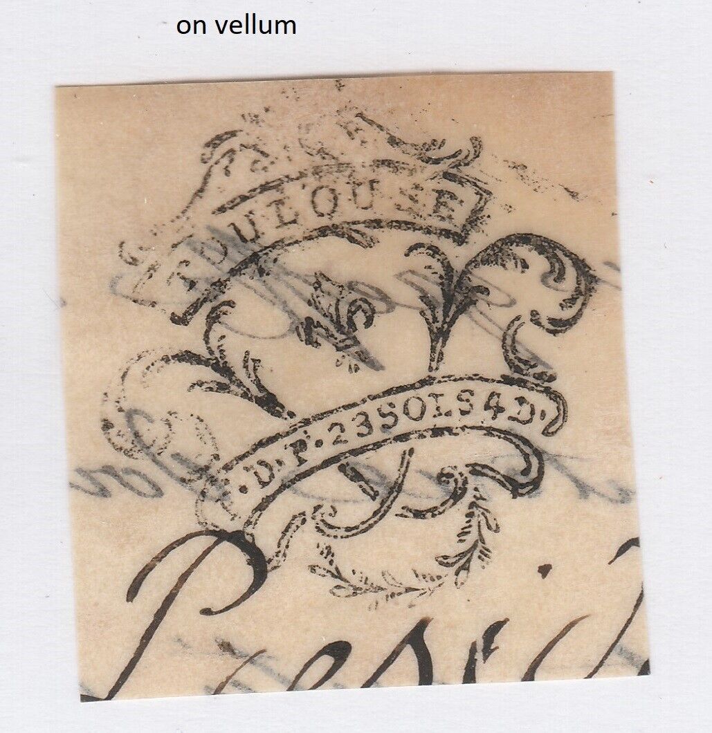 France Very OLD- 1700's - Revenue Fiscal Stamps - p7 on vellum