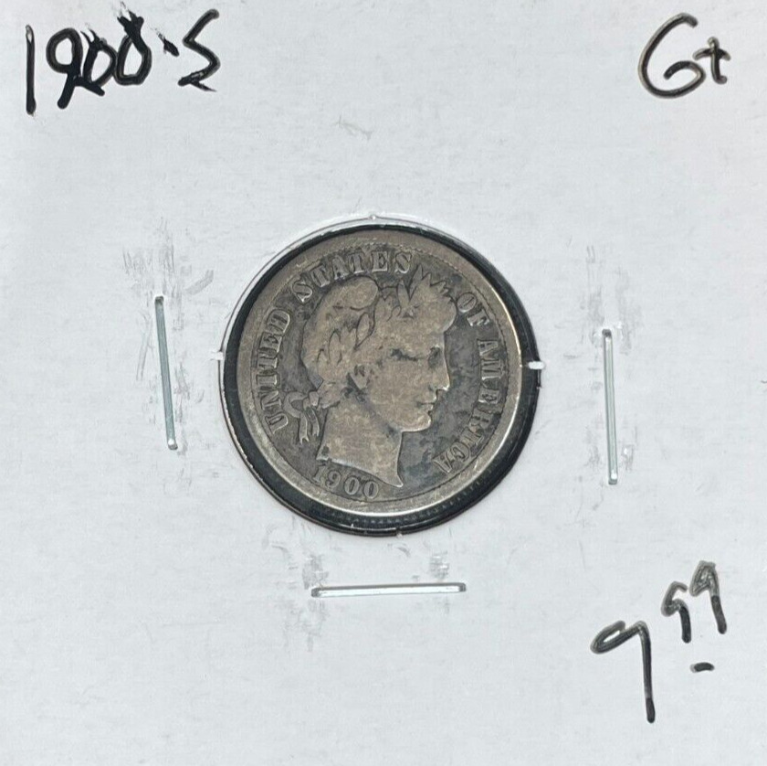 1900-S BARBER SILVER DIME ~ GOOD+ ~NICE COIN~