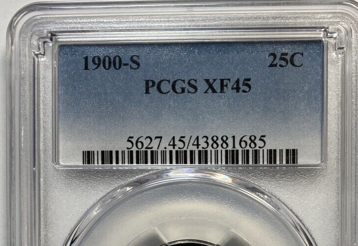1900-S Barber Quarter Nice Original PCGS XF45