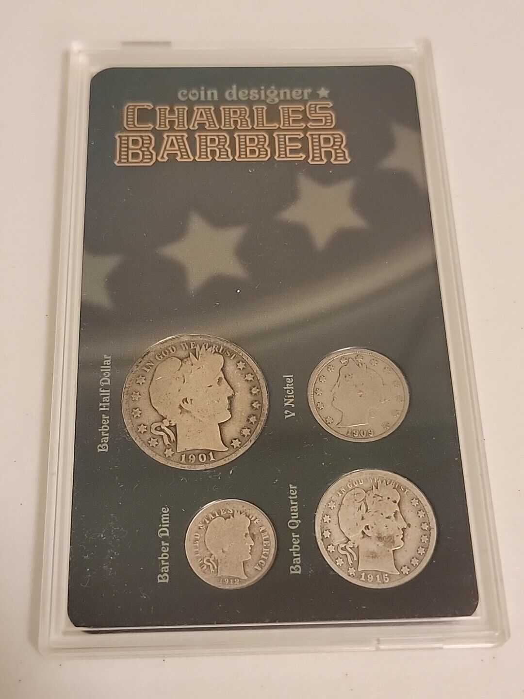 Charles Barber Coin Designer Four Coin Set 1900's