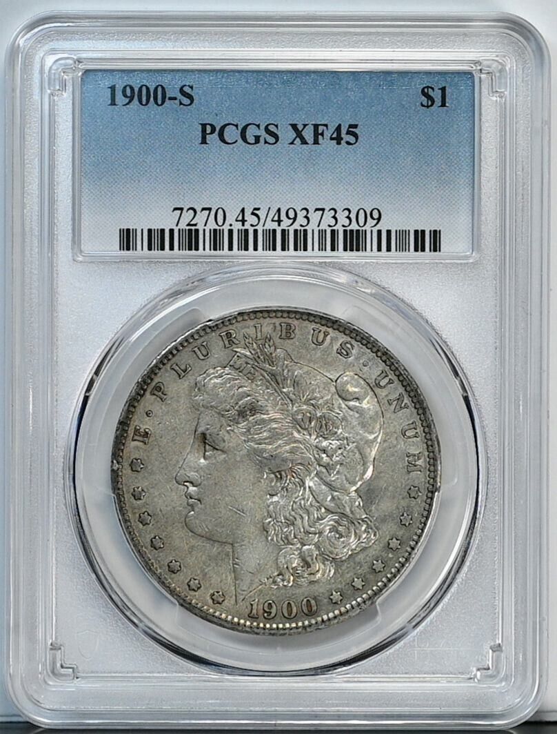 1900 S MORGAN PCGS Graded XF 45 Silver Dollar $1 Coin 7270 Original Luster