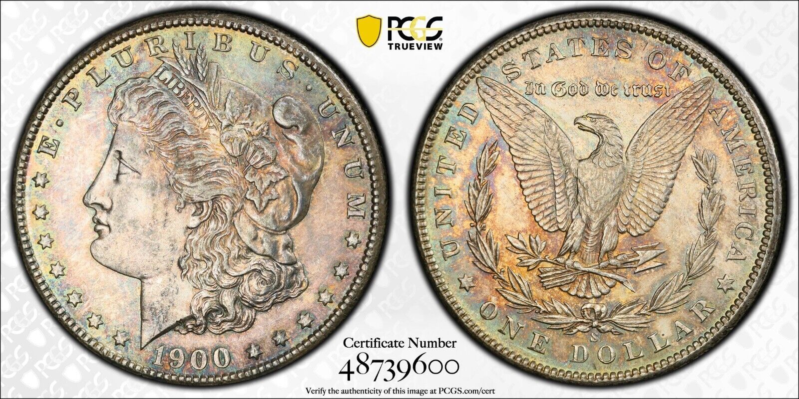 1900-S Morgan Silver Dollar - PCGS MS 62 - Gold Shield