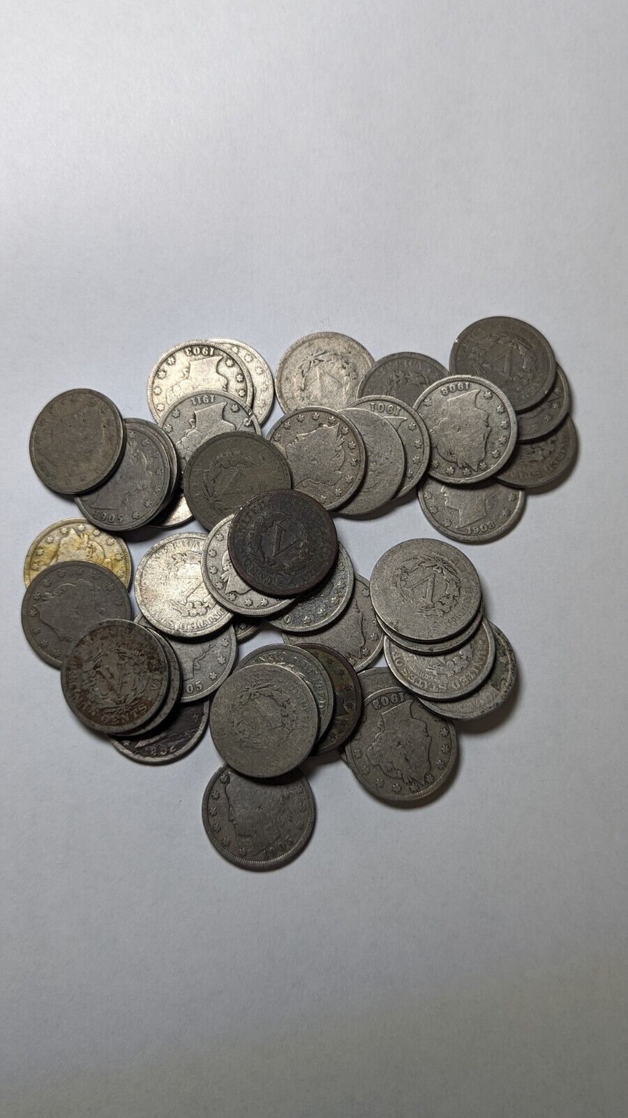 Roll Of 1900s Cull V Nickels AG Fair Poor Low-ball (40 Coins 1900-1912) 
