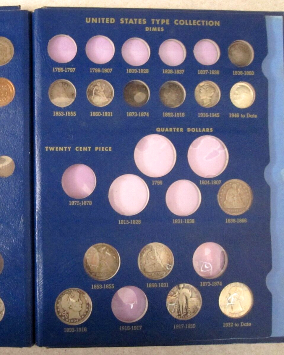 1800's/1900's United States Type Set of Small Coins ~ Vtg. Whitman Album