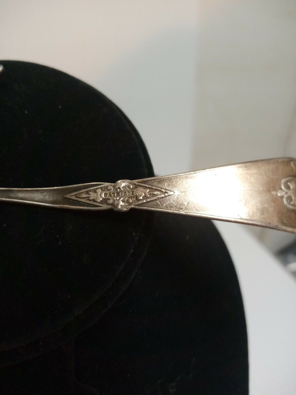 Vintage 1800's J S & S Coin Silver Spoon Pat'd 1872 (FC 43/1 D329)
