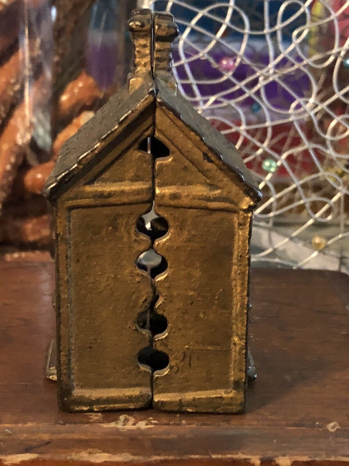 Antique 1800’s Cast Iron COIN Bank Building COIN BANK