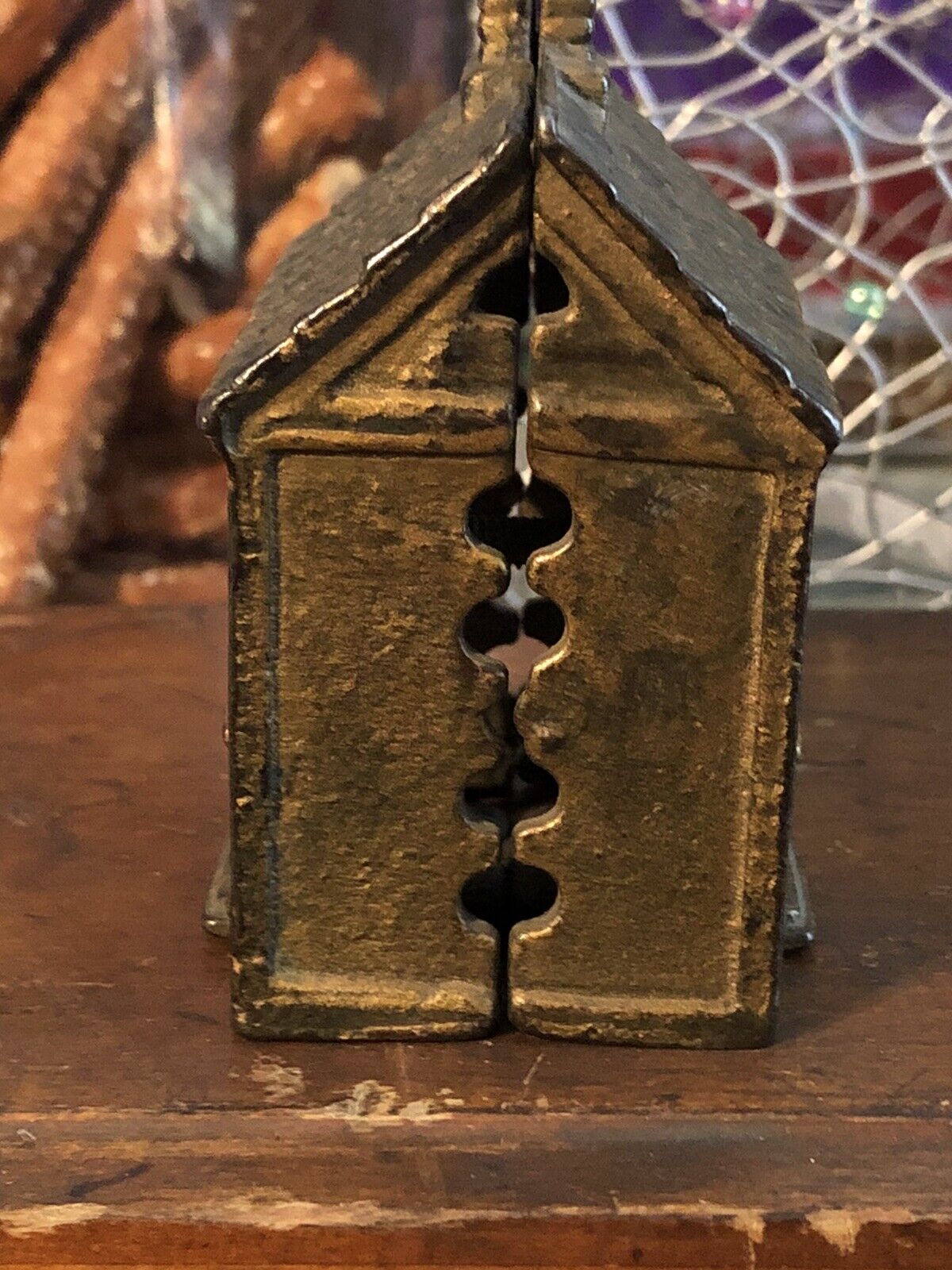 Antique 1800’s Cast Iron COIN Bank Building COIN BANK