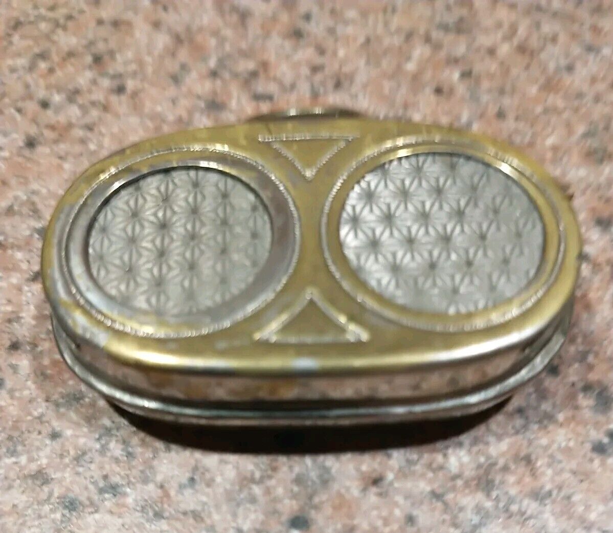 Vtg Atq Double Sided Nickel  Plated German Spring Loaded Coin Safe Early 1900's