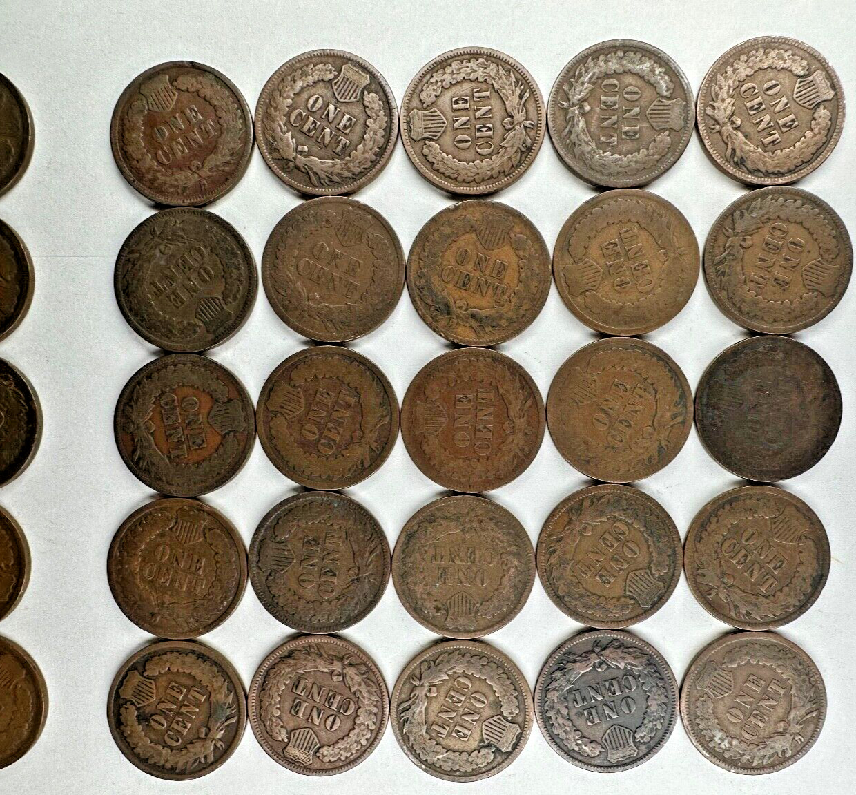 Lot Indian Head Cent Penny 100 Pennies 2 Rolls ALL Post 1900 DECENT 1900’s Coins
