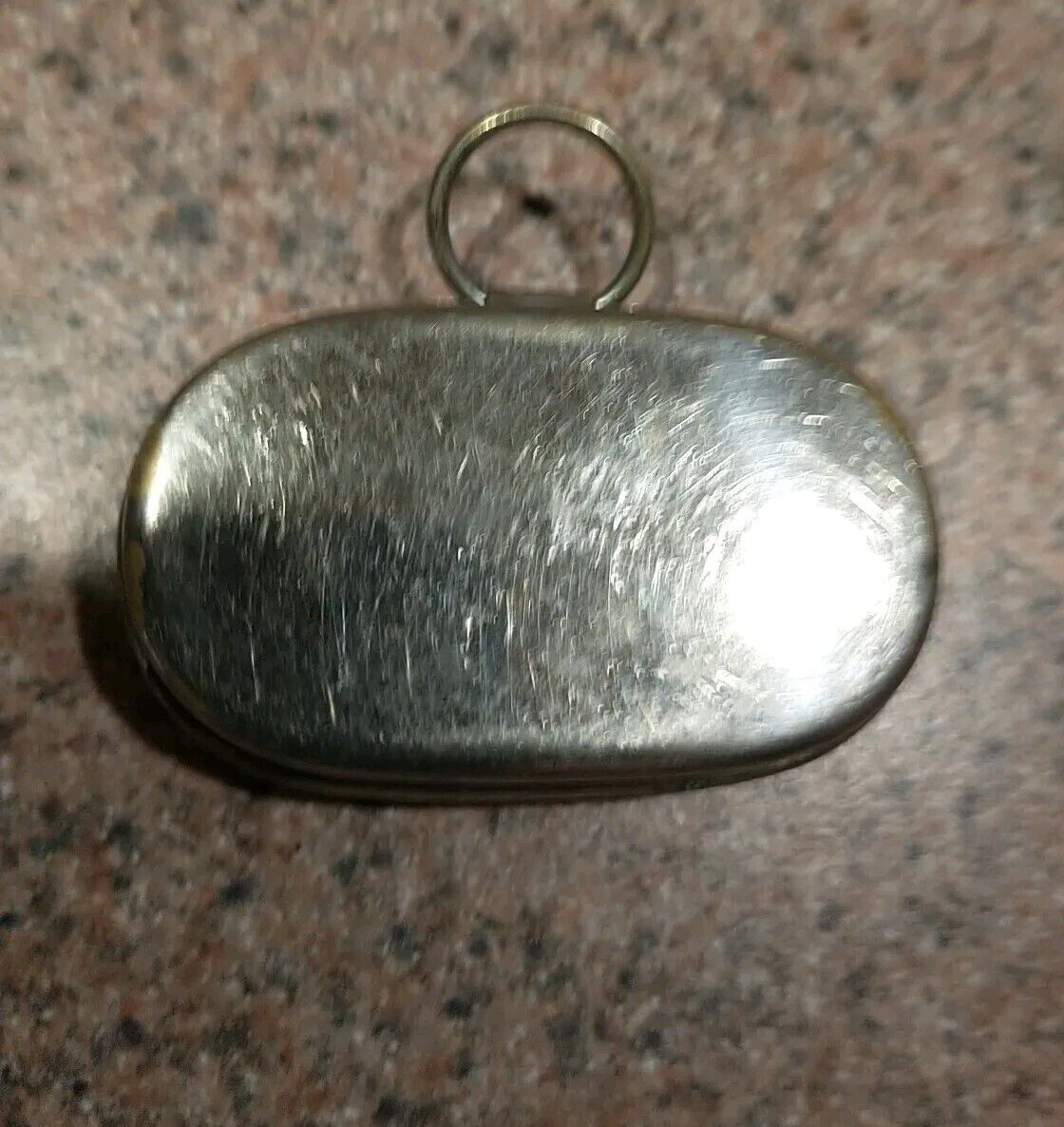Vtg Atq Double Sided Nickel  Plated German Spring Loaded Coin Safe Early 1900's