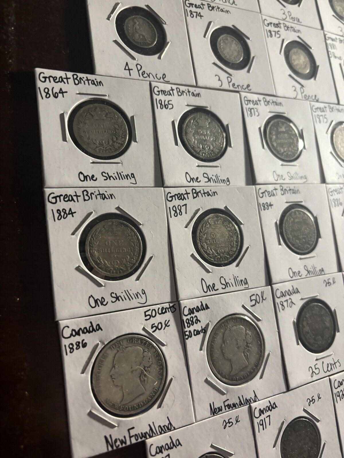1800s/1900s Mixed World Silver Coins Lot - Great Britain/Canada/Germany - 30 Pcs
