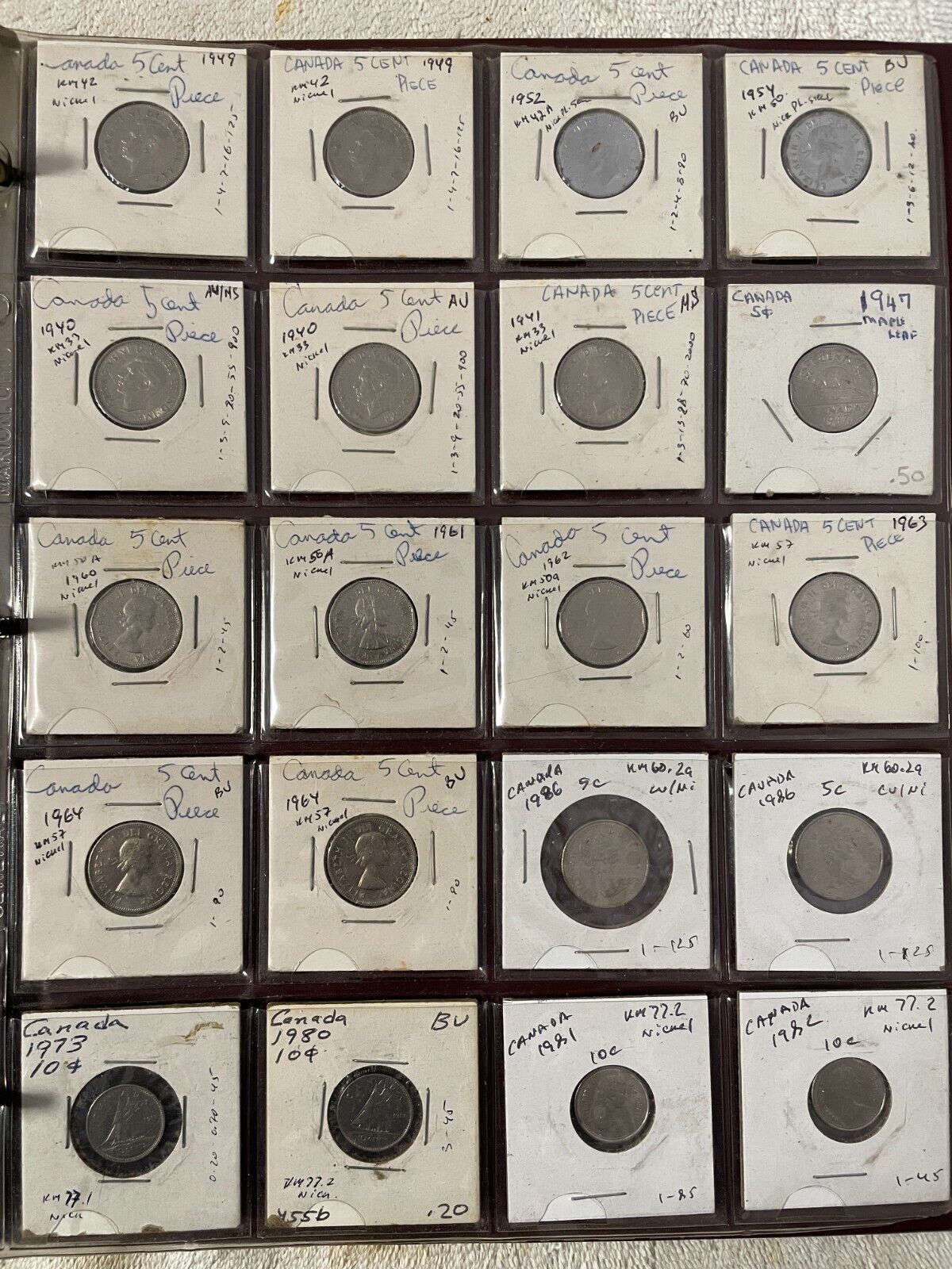All in Fleeps Lot Canadian Type Set 160 Coins : 1c,5c,10c,25c,$1,$2 1900s-Up.