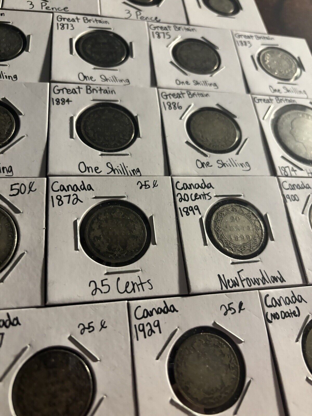 1800s/1900s Mixed World Silver Coins Lot - Great Britain/Canada/Germany - 30 Pcs