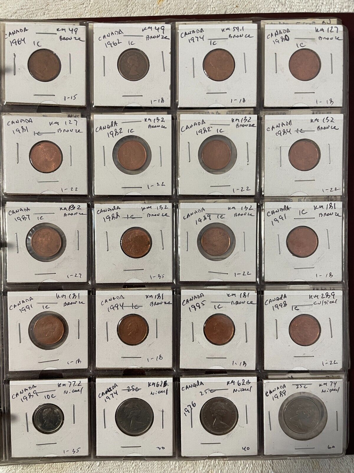 All in Fleeps Lot Canadian Type Set 160 Coins : 1c,5c,10c,25c,$1,$2 1900s-Up.