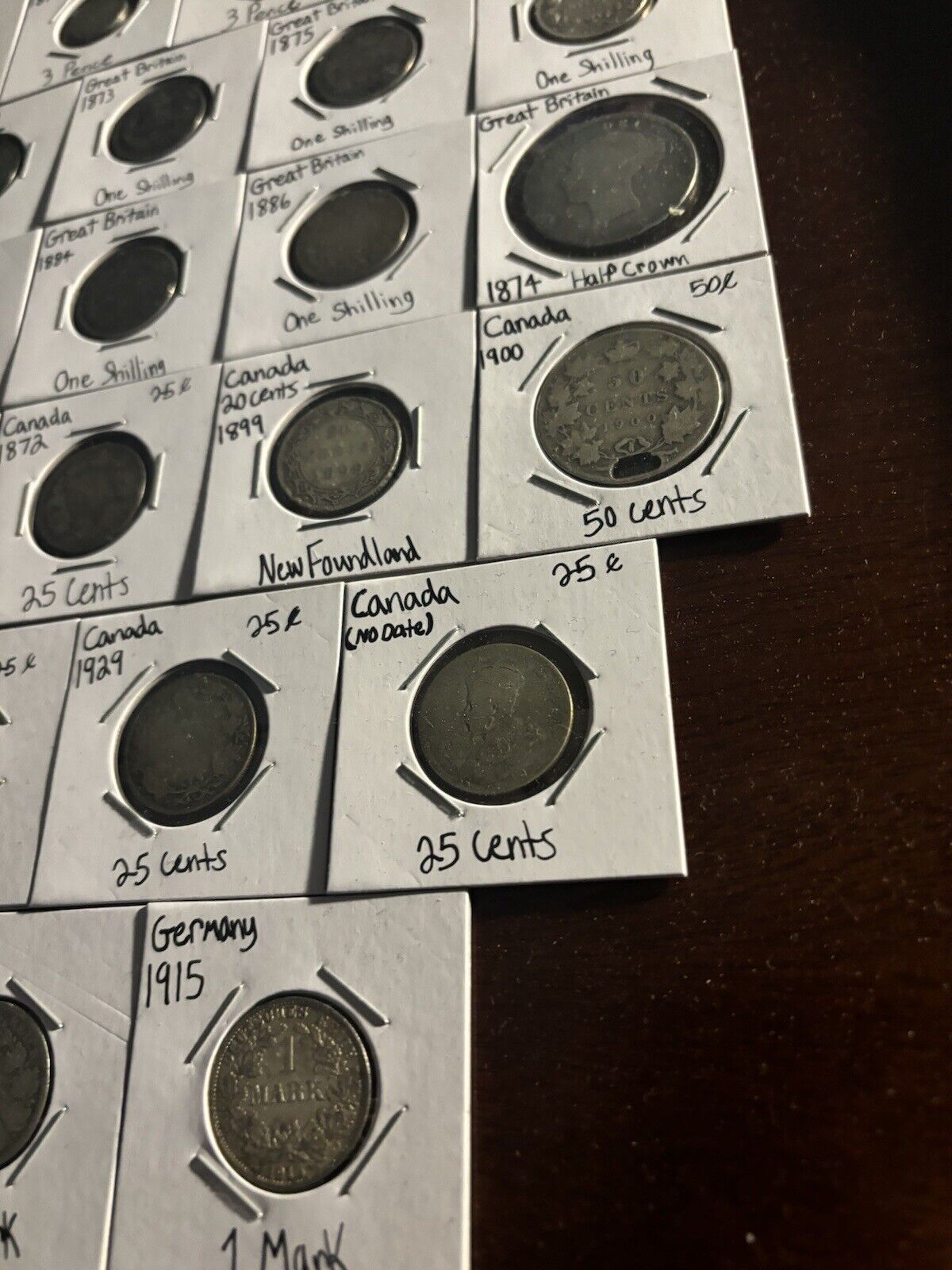 1800s/1900s Mixed World Silver Coins Lot - Great Britain/Canada/Germany - 30 Pcs