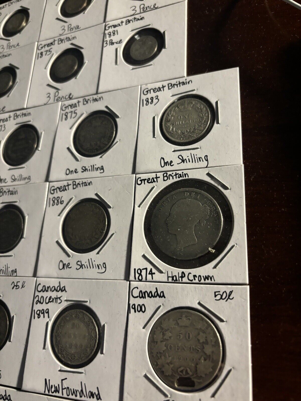 1800s/1900s Mixed World Silver Coins Lot - Great Britain/Canada/Germany - 30 Pcs