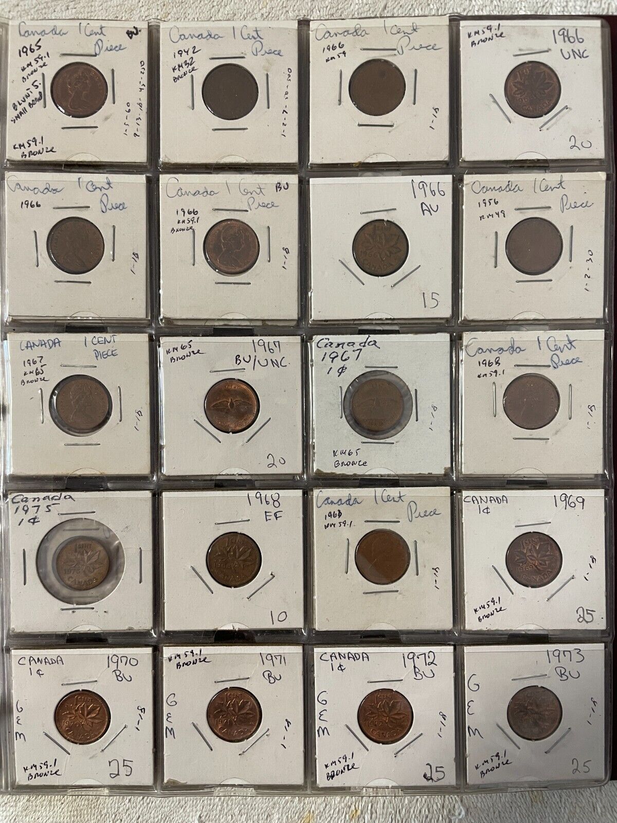 All in Fleeps Lot Canadian Type Set 160 Coins : 1c,5c,10c,25c,$1,$2 1900s-Up.