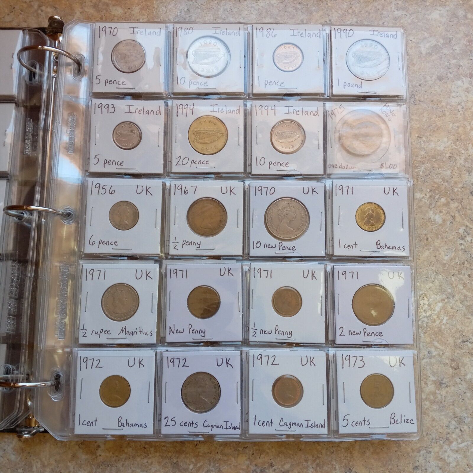 World Coin Collection Albums- 670 Different Foreign Coins 90 Different Countries