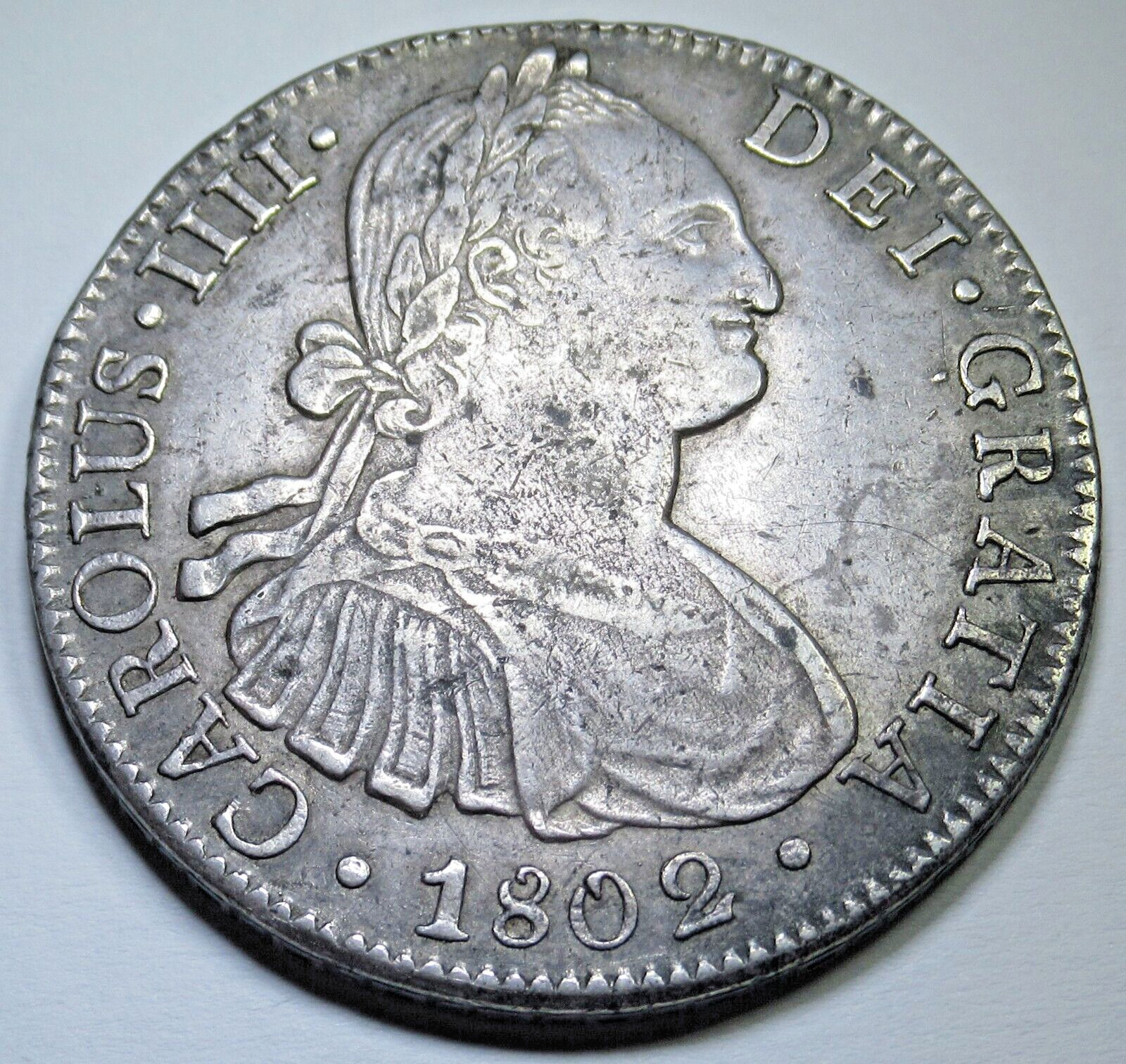 1802 Spanish Mexico Silver 8 Reales Genuine 1800's Colonial Dollar Pirate Coin