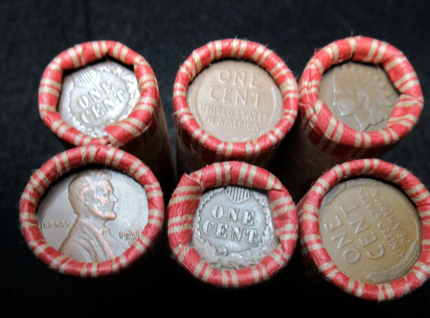 WHEAT AND INDIAN HEAD PENNY ROLL LOT 1800's-1900's P.D.S. MINTS 50 COINS