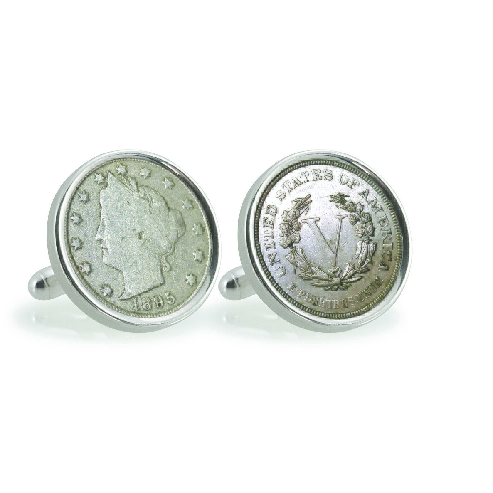 NEW American Coin Treasures 1800's Liberty Nickel Sterling Silver Cuff Links