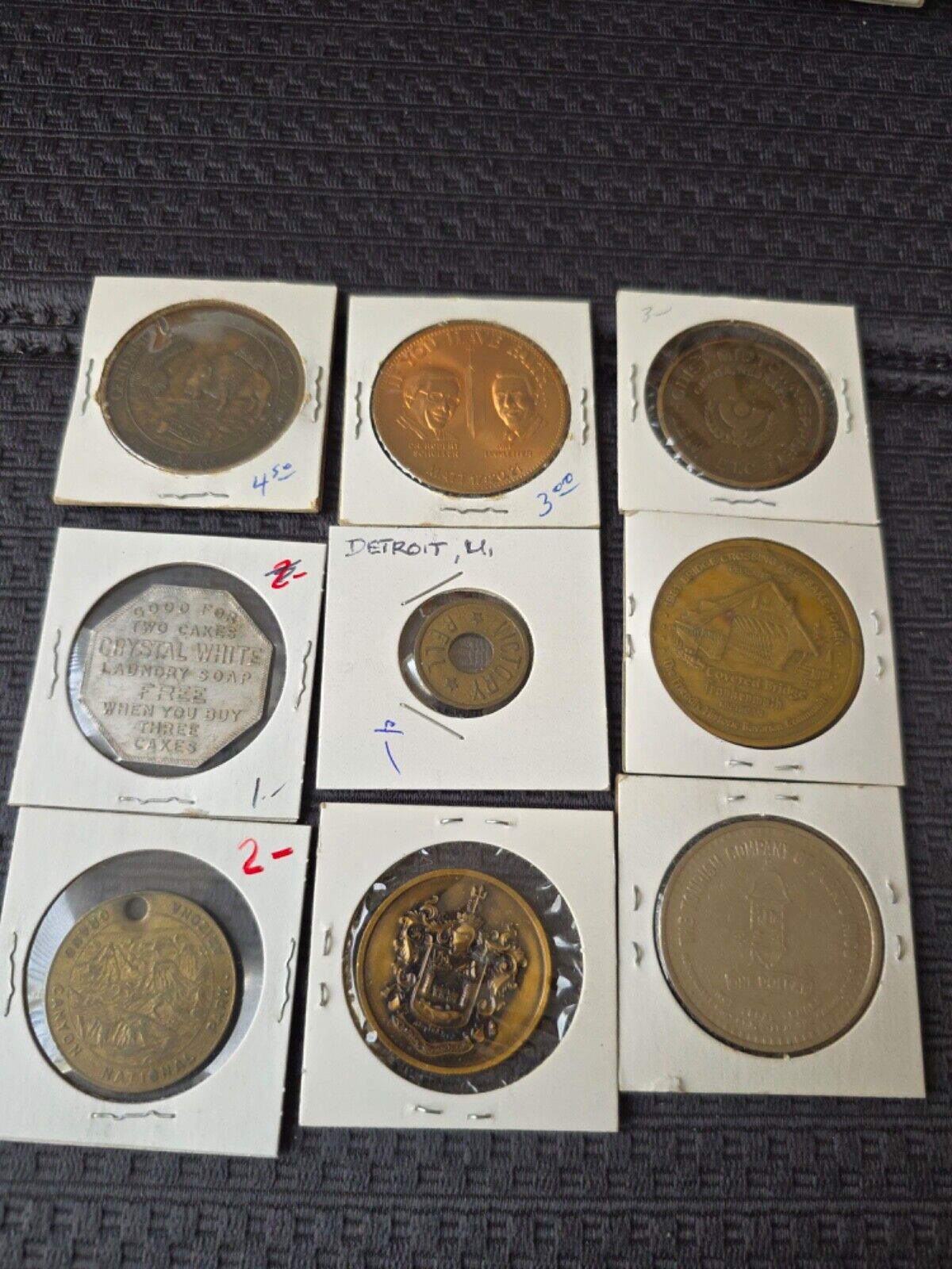 Huge Lot Collection Of around 140 Trade Tokens Medals Coins etc. 1800s-1990s