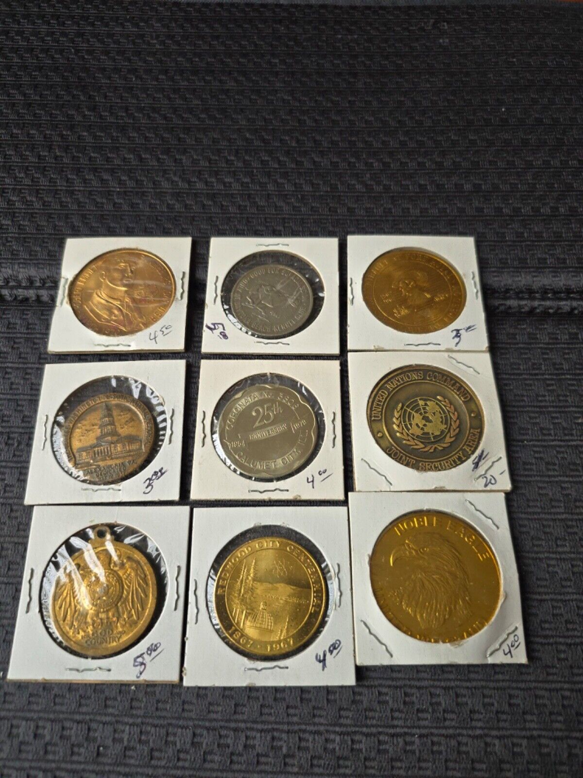Huge Lot Collection Of around 140 Trade Tokens Medals Coins etc. 1800s-1990s