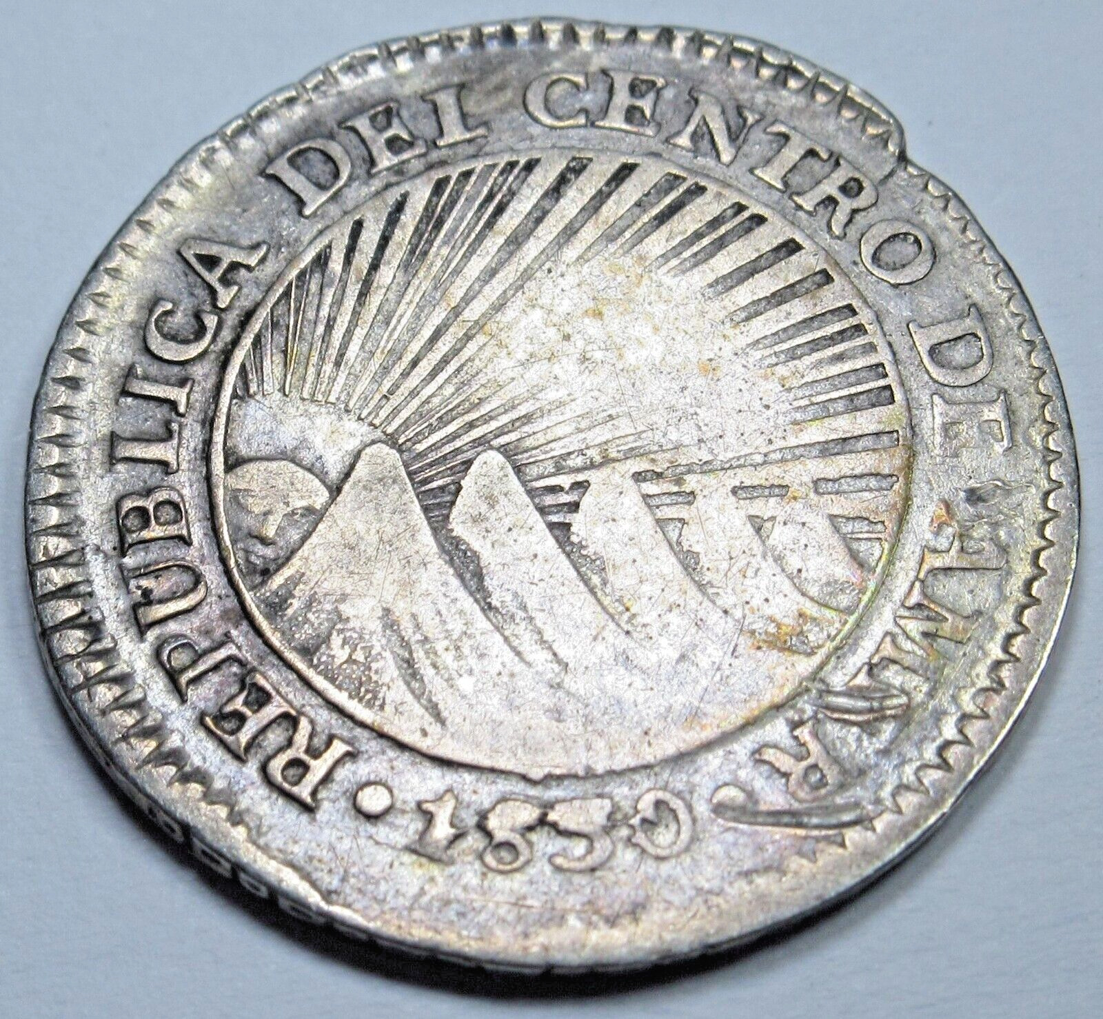 1830 T-F Honduras Central American Republic Silver 1 Reales Genuine 1800's Coin