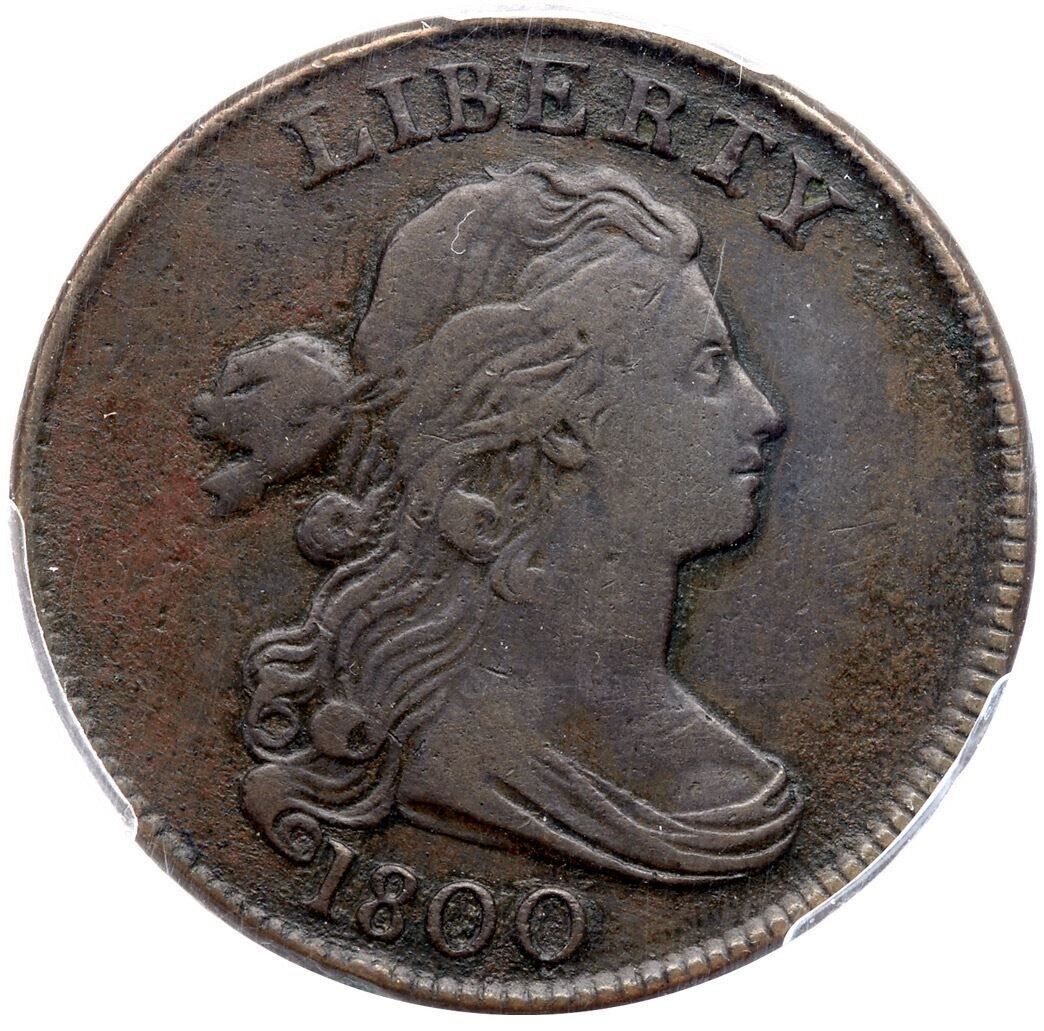 1800 S-200 R-3 PCGS VF Details Draped Bust Large Cent Coin 1c