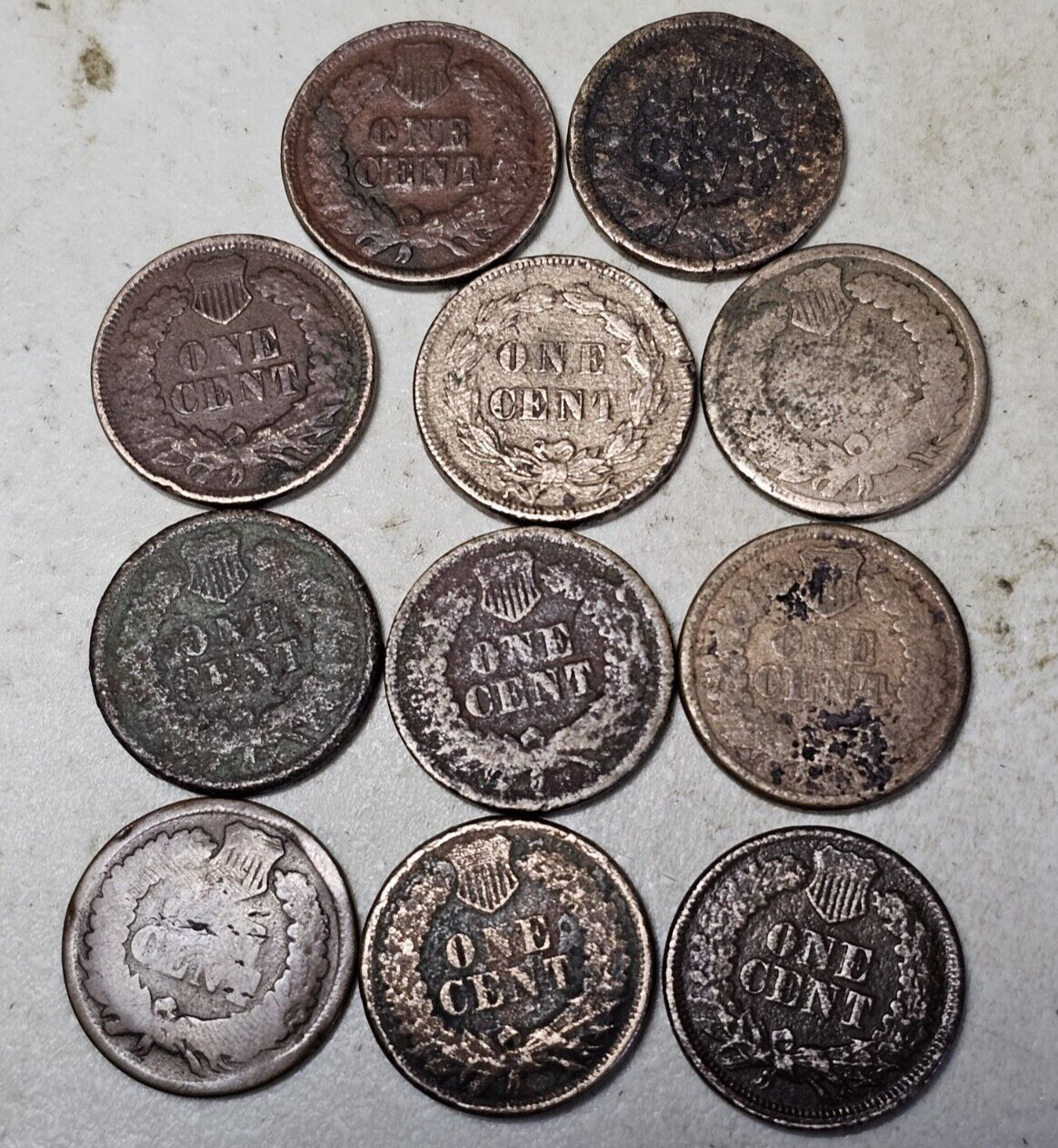 Lot of 25 US Type Coins 1800's Culls Copper Large Cents Indian 1C 2C A628