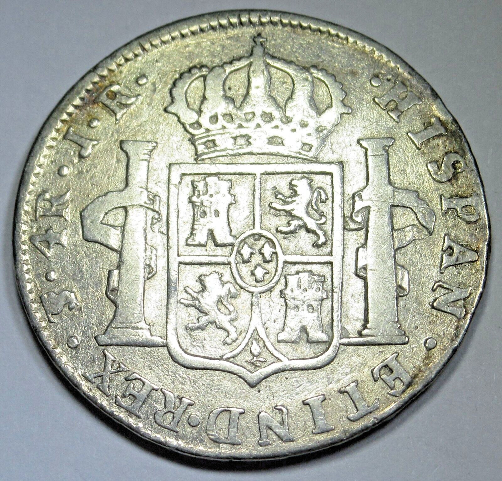 1775 Spanish Bolivia Silver 4 Reales Antique 1700's Colonial Half Dollar Coin