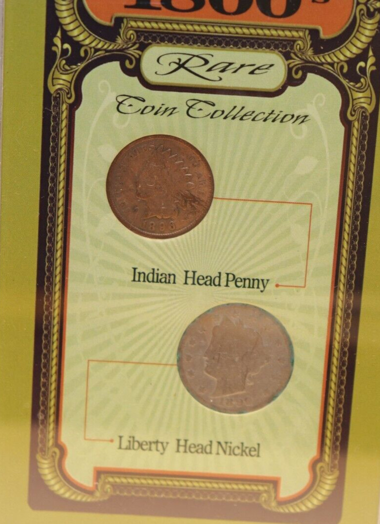 1800's Rare Coin Collection 1896 1c, 1899 5c in Case