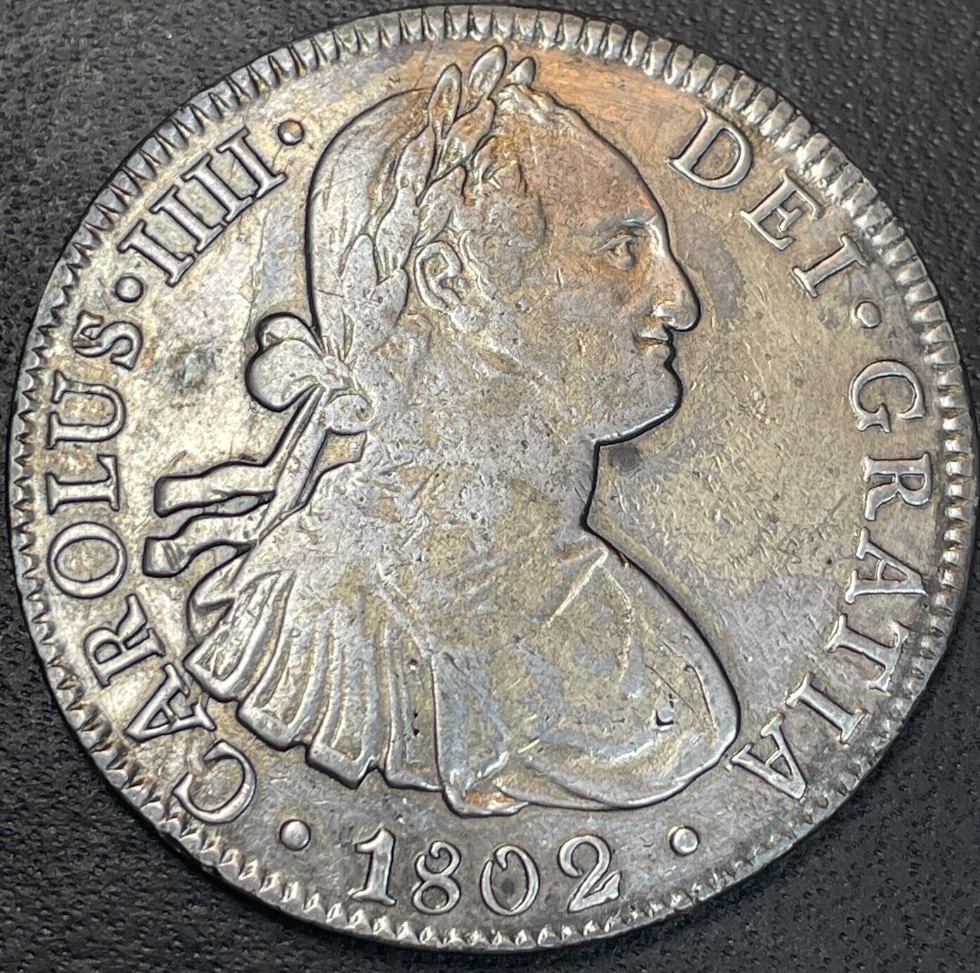1802 Mo Mexico Silver 8 Reales Genuine 1800's Colonial Dollar Pirate Coin