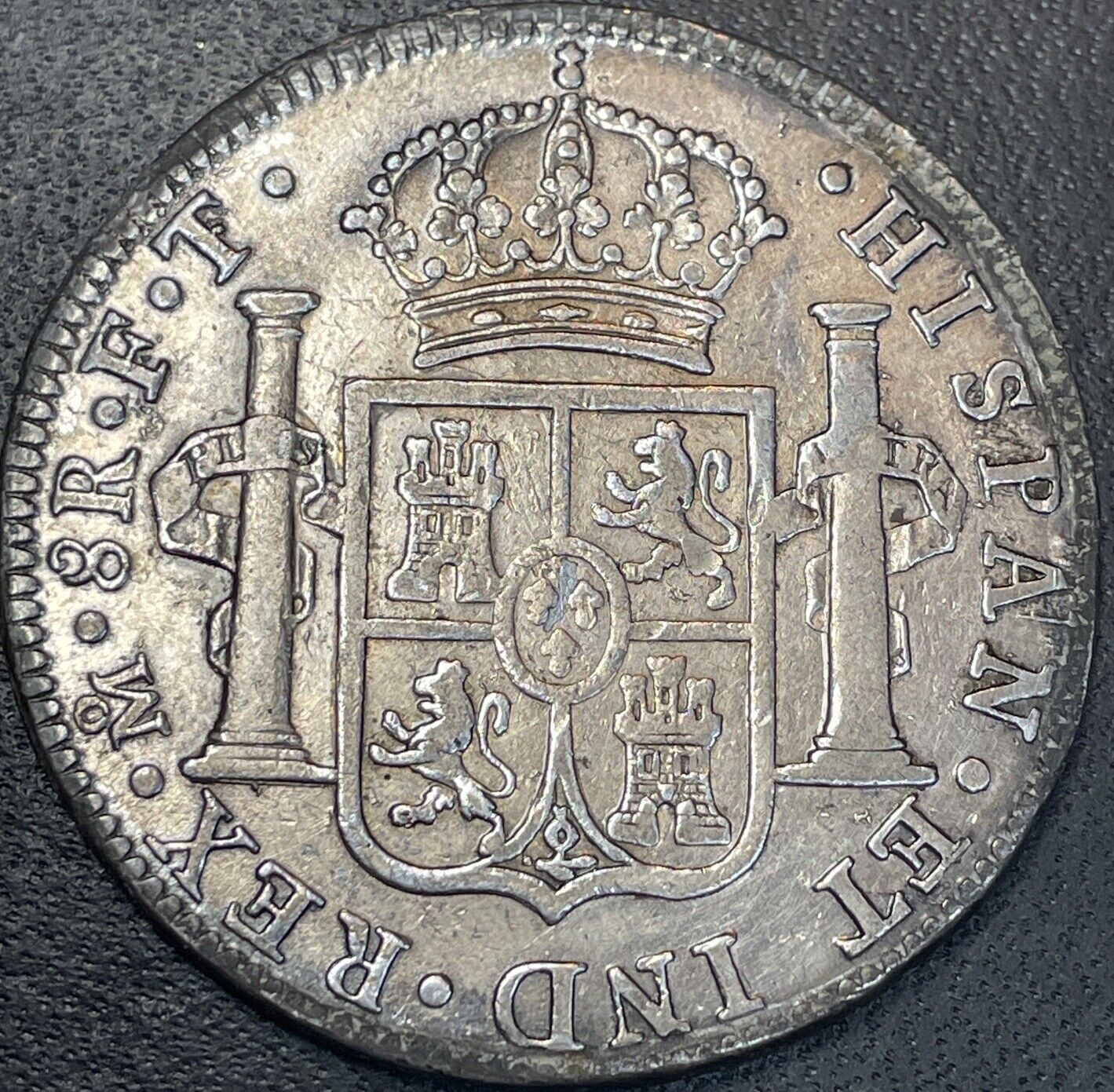 1802 Mo Mexico Silver 8 Reales Genuine 1800's Colonial Dollar Pirate Coin