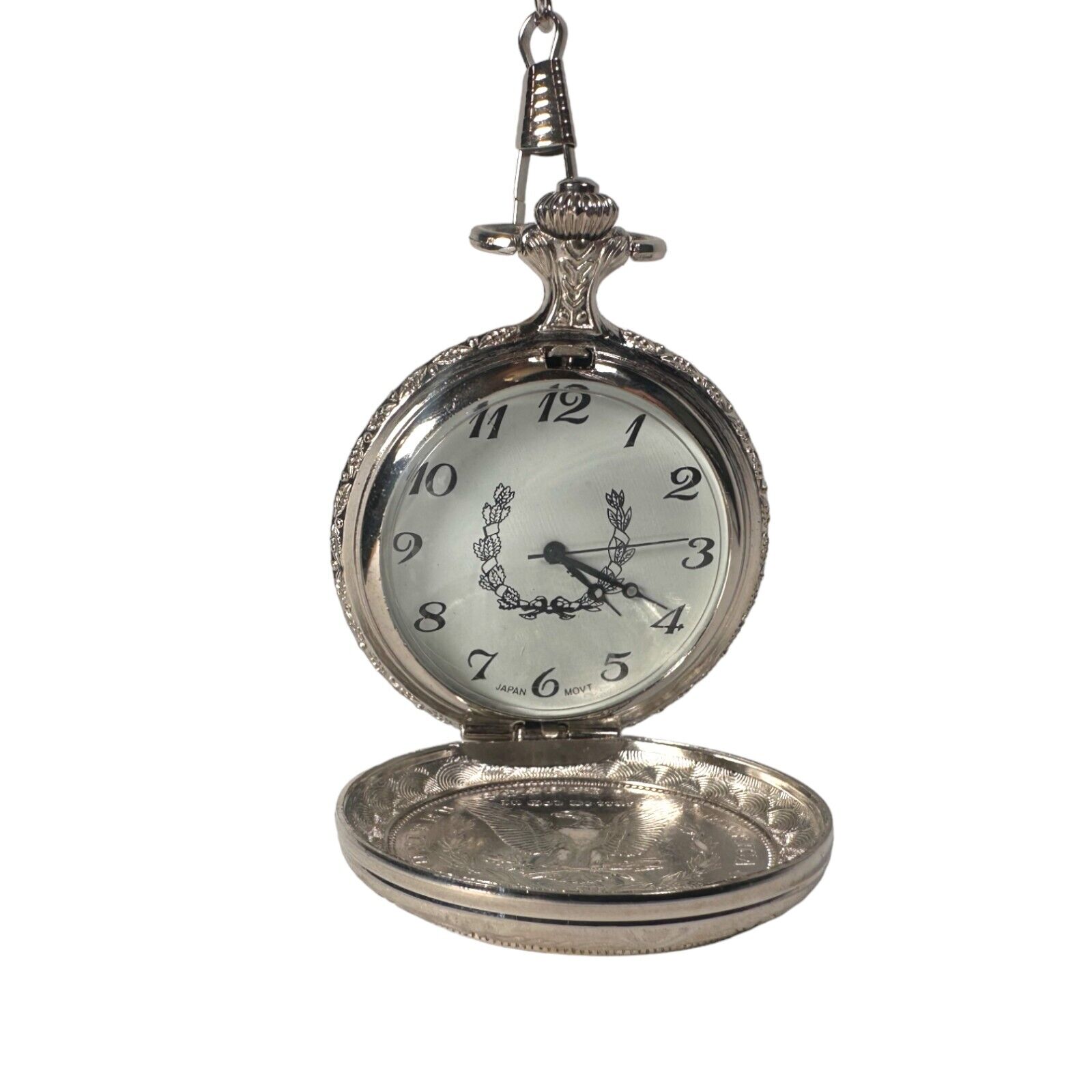 American Coin Treasures 1800's Morgan Silver Dollar Pocket Watch