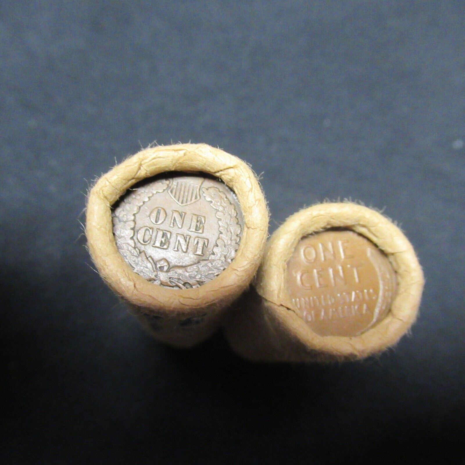 INDIAN HEAD WHEAT PENNY ROLL/LOT 1800'S 1900'S IN A MONTANA BANK BROWN WRAP RLC