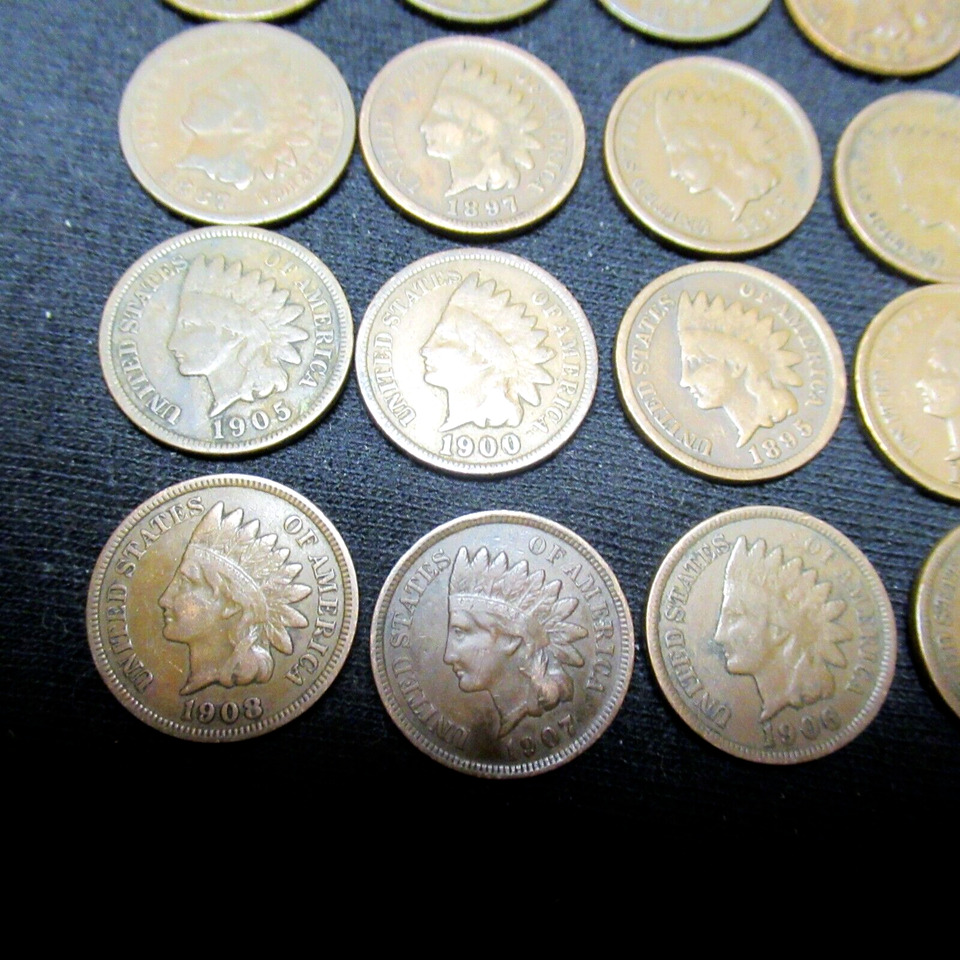 INDIAN HEAD WHEAT PENNY ROLL/LOT 1800'S 1900'S IN A MONTANA BANK BROWN WRAP RLC