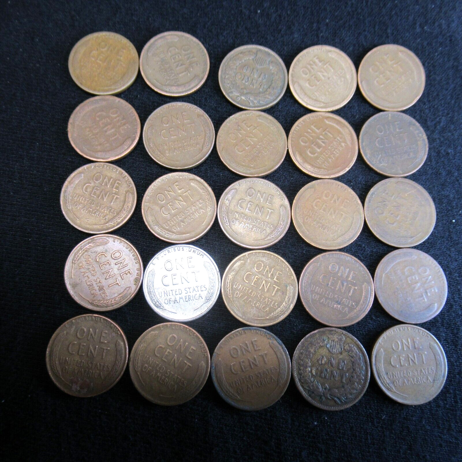 FULL ROLL MIXED DATE INDIAN HEAD/WHEAT PENNY CENT  ROLL LOT 1800'S 1900'S