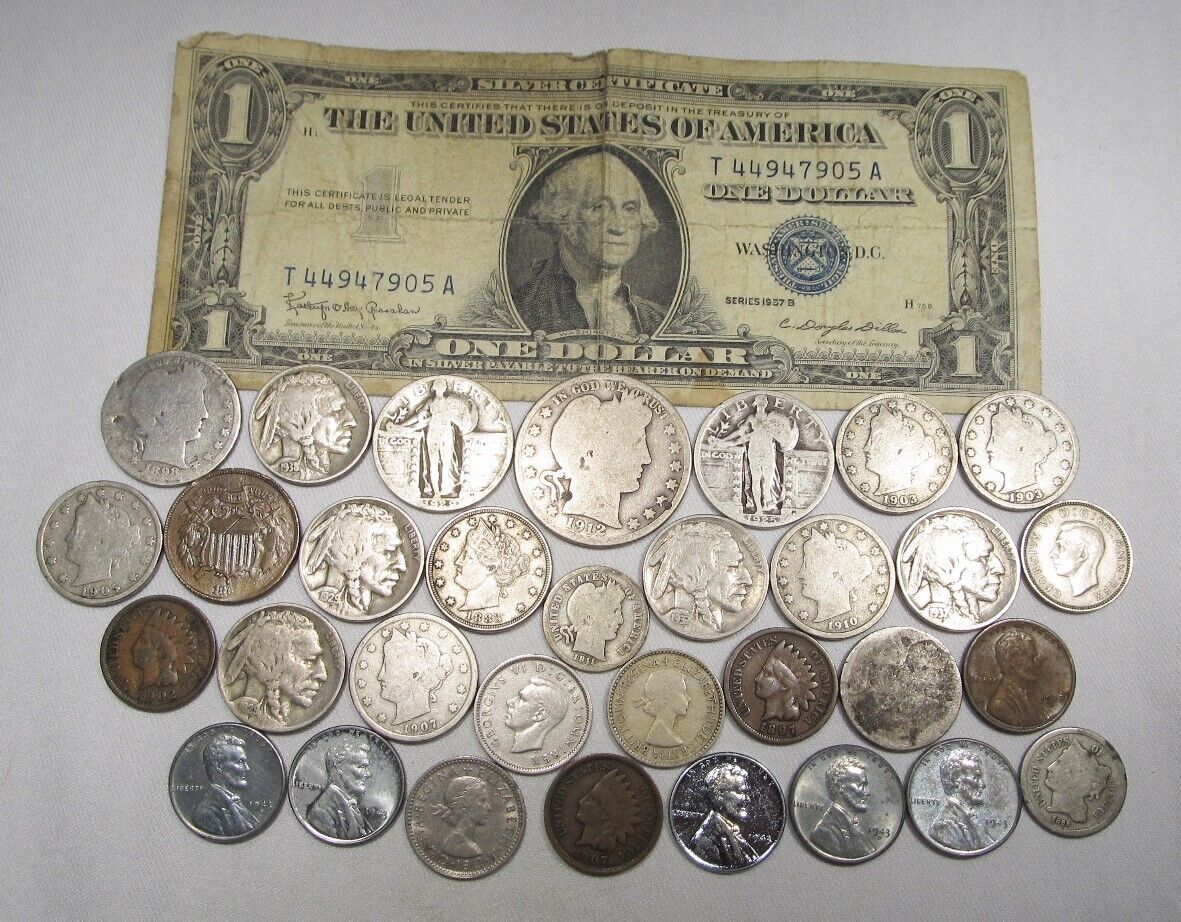Old Vintage Horde US Coin & Silver Lot 1860’s - 1900’s Lot BCL3