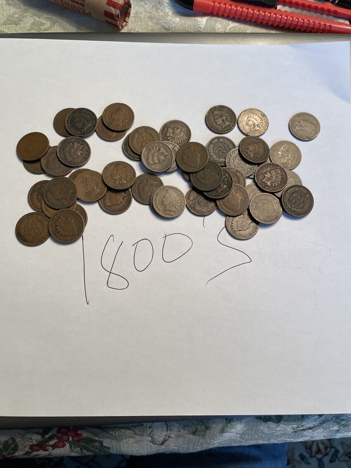 Roll Of indian head Pennies ALL 1800’s!! Very  Nice Coins No Culls