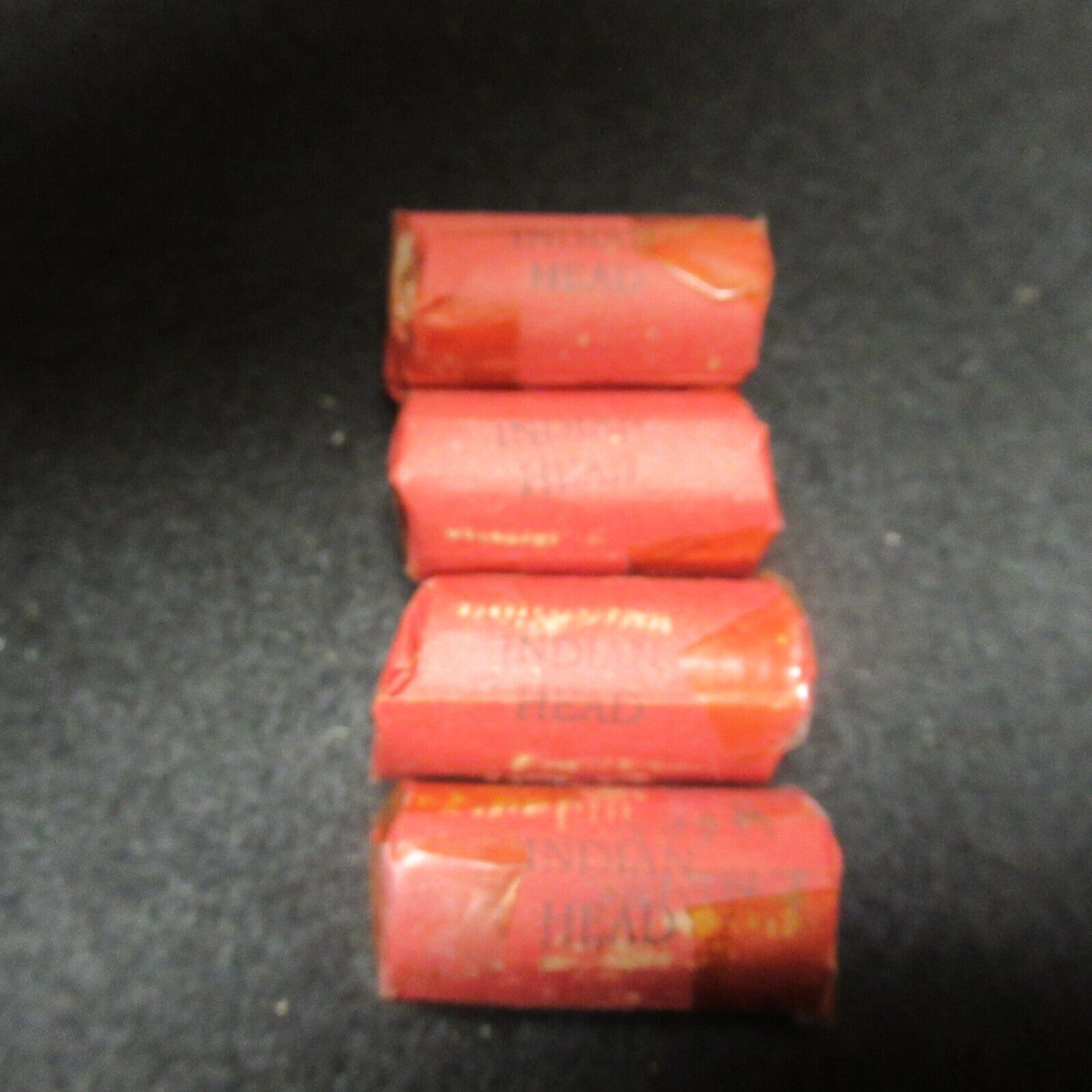 OLD VINTAGE INDIAN HEAD PENNY HALF ROLL SEALING TAPE IS YELLOW FROM AGE