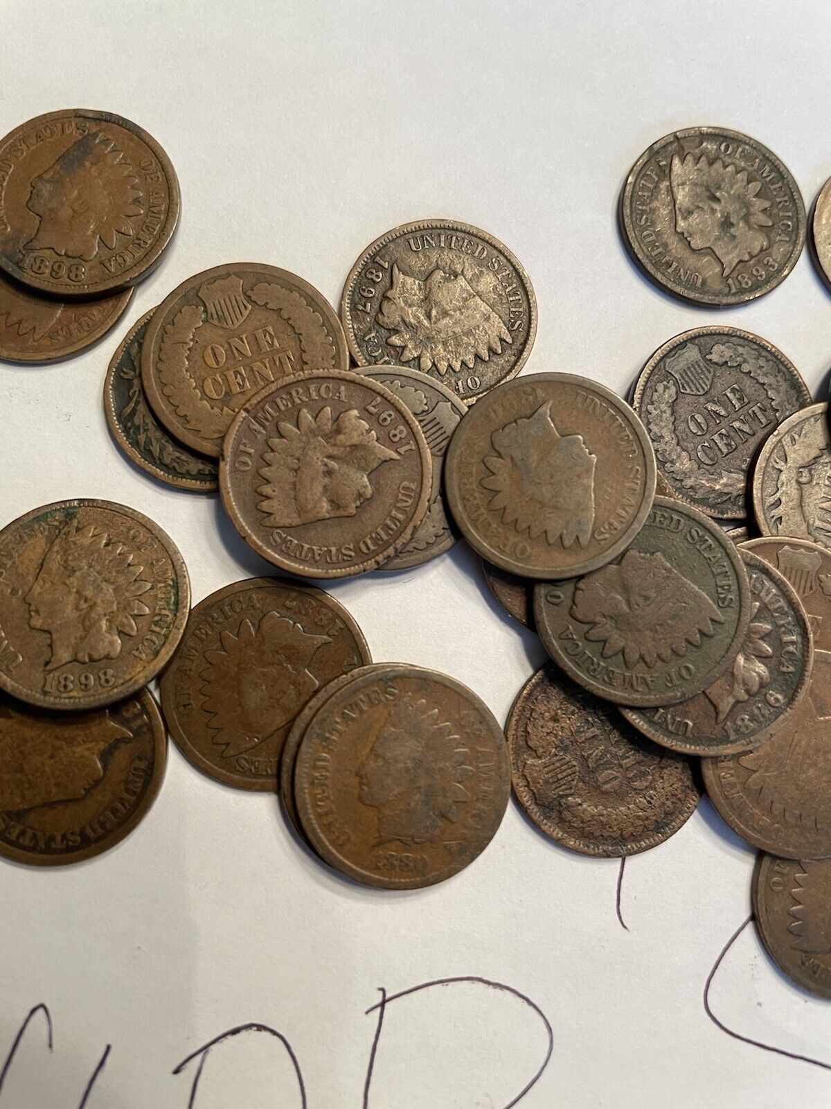 Roll Of indian head Pennies ALL 1800’s!! Very  Nice Coins No Culls