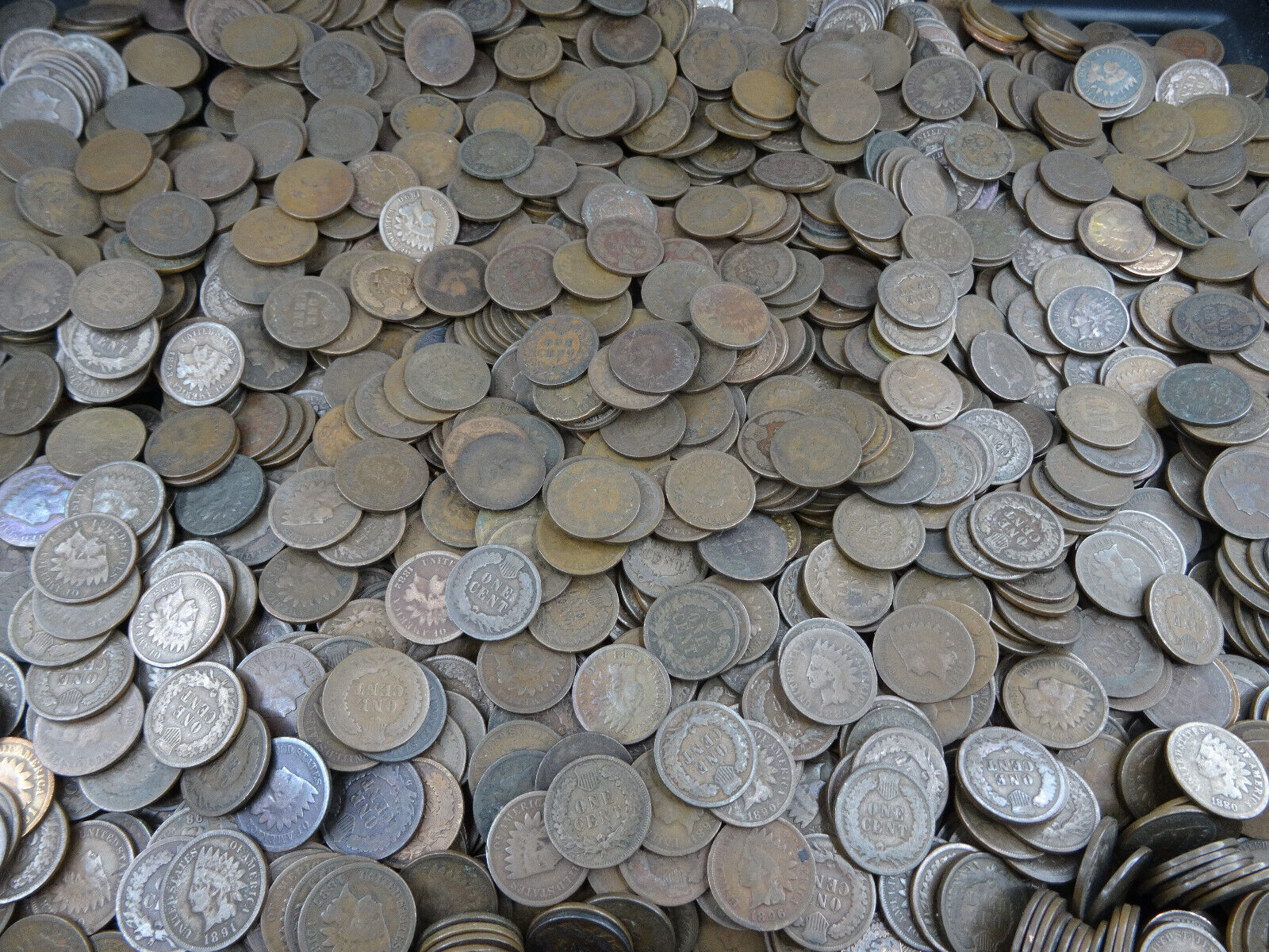 (50) Indian Head Cents 1880-1899 Coin Roll Circulated G/VG US Mint 1800s Penny