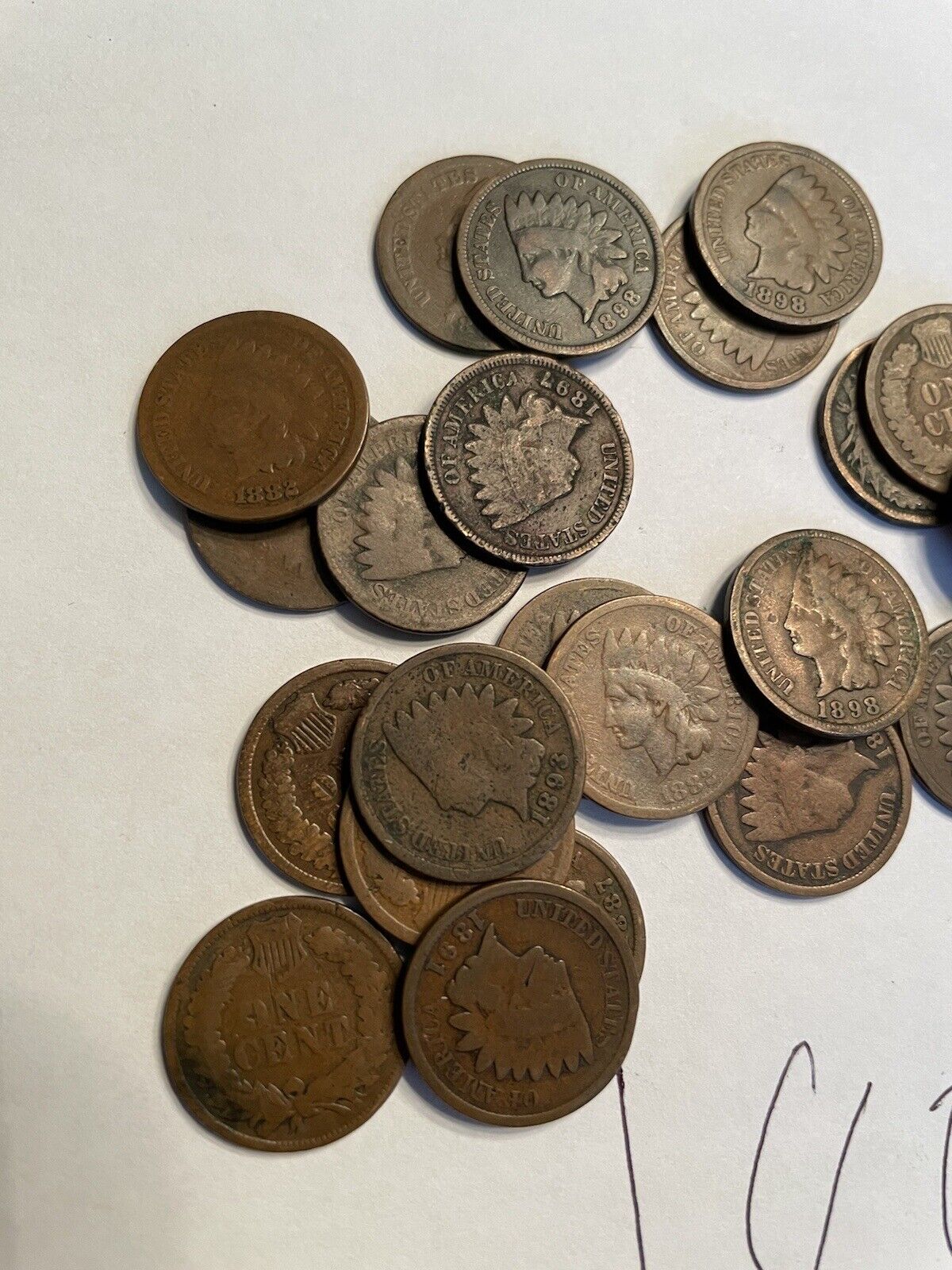 Roll Of indian head Pennies ALL 1800’s!! Very  Nice Coins No Culls