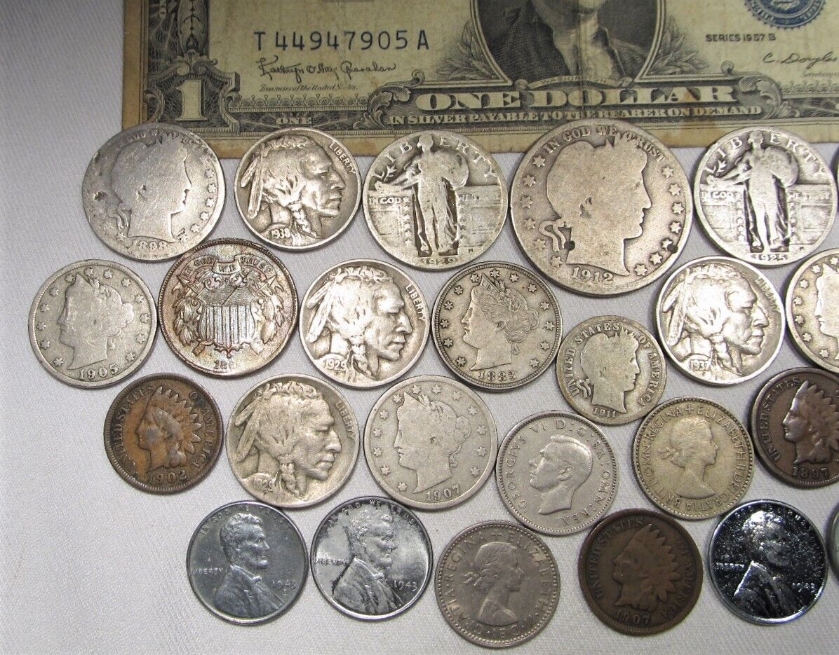 Old Vintage Horde US Coin & Silver Lot 1860’s - 1900’s Lot BCL3