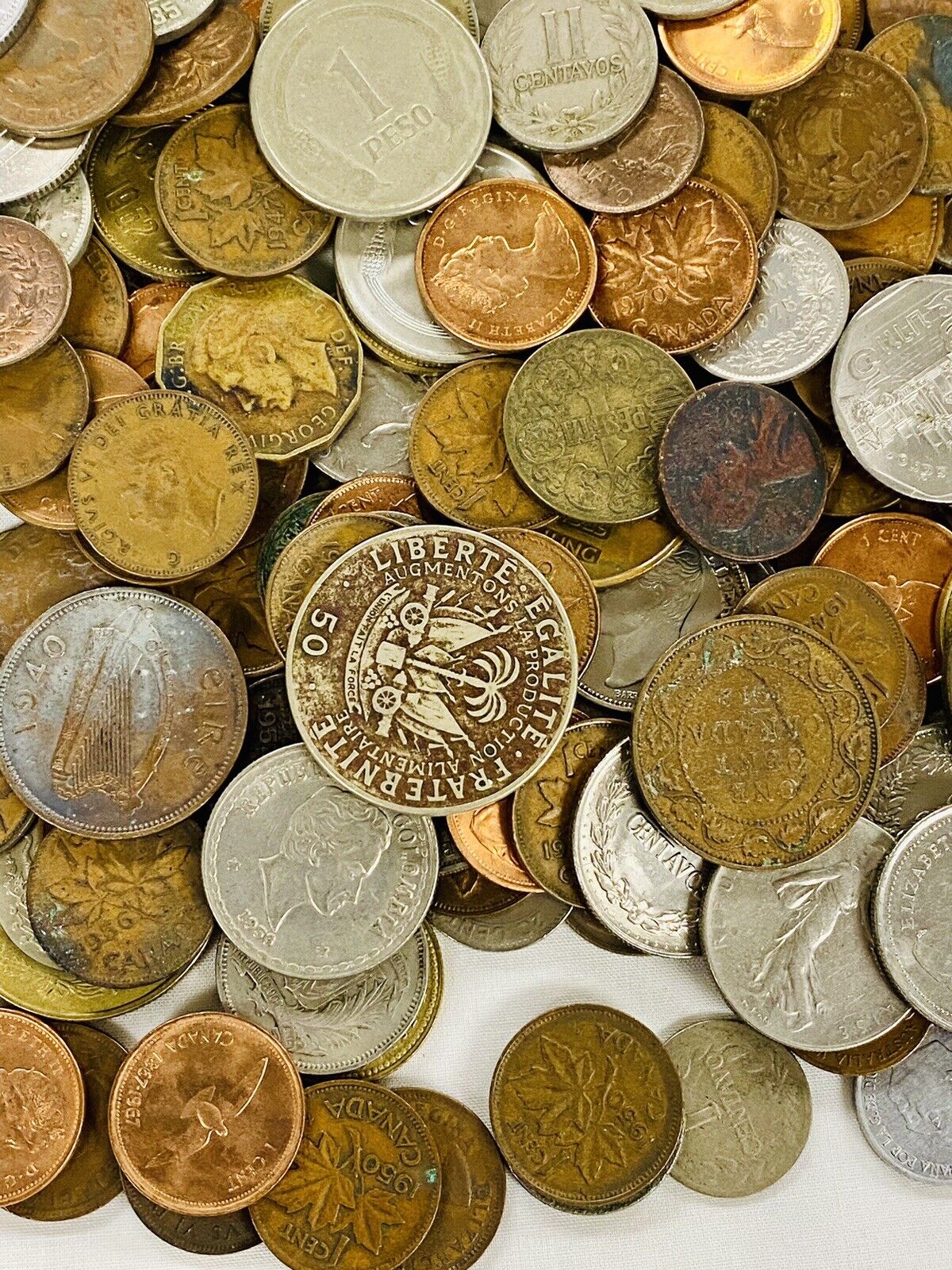Lot of Foreign Coins- Over 5 Pounds, Hundreds OfCoins! 1800s-1900s + PROOF COINS