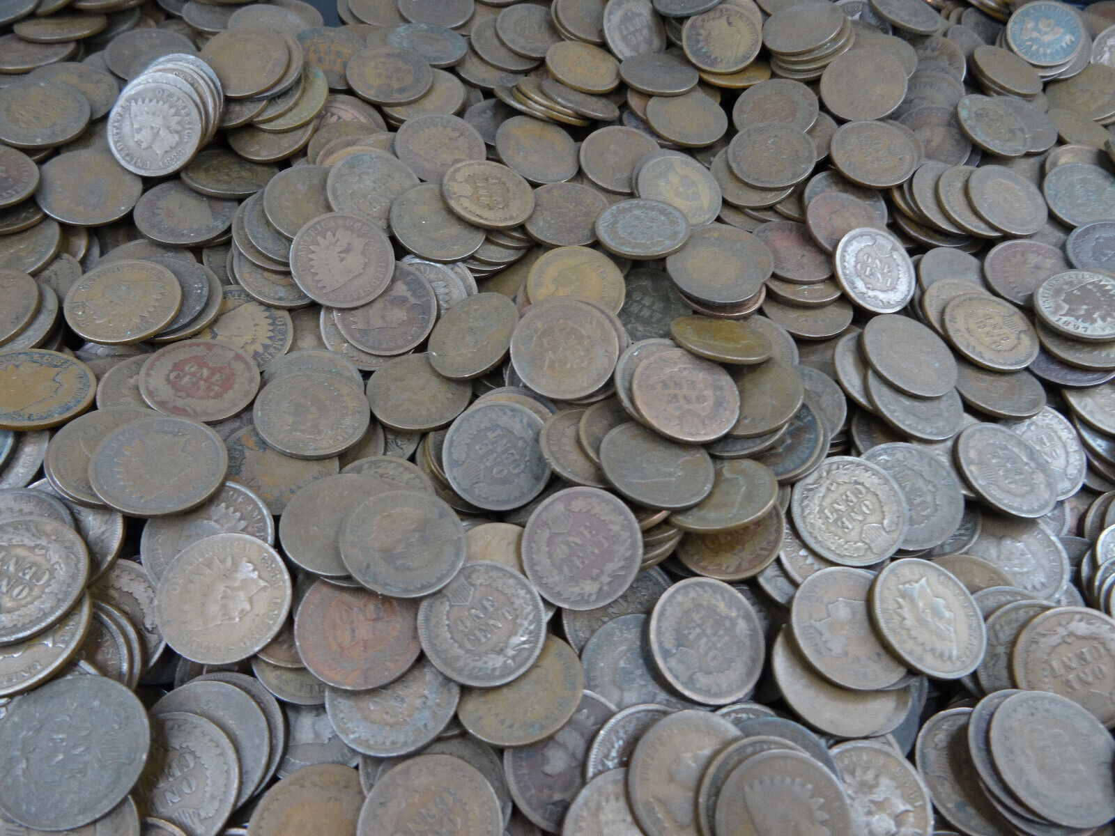 (50) Indian Head Cents 1880-1899 Coin Roll Circulated G/VG US Mint 1800s Penny